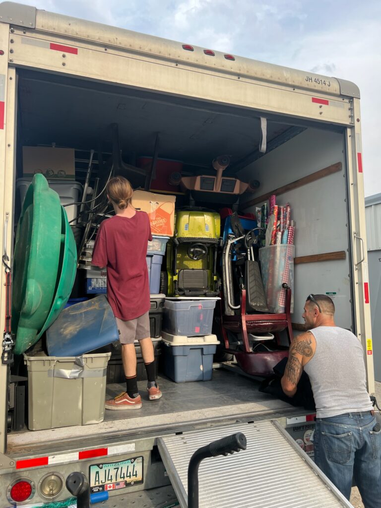 finishing up loading a moving truck